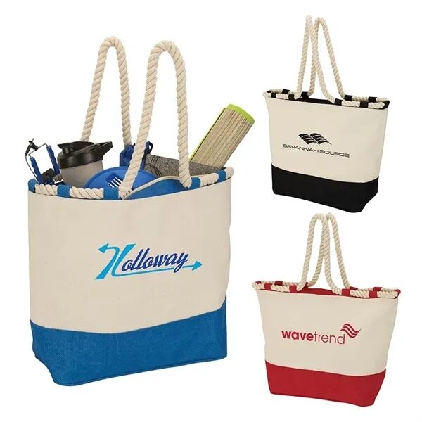 Main Product Image for Branded Barcelona Canvas & Jute Tote