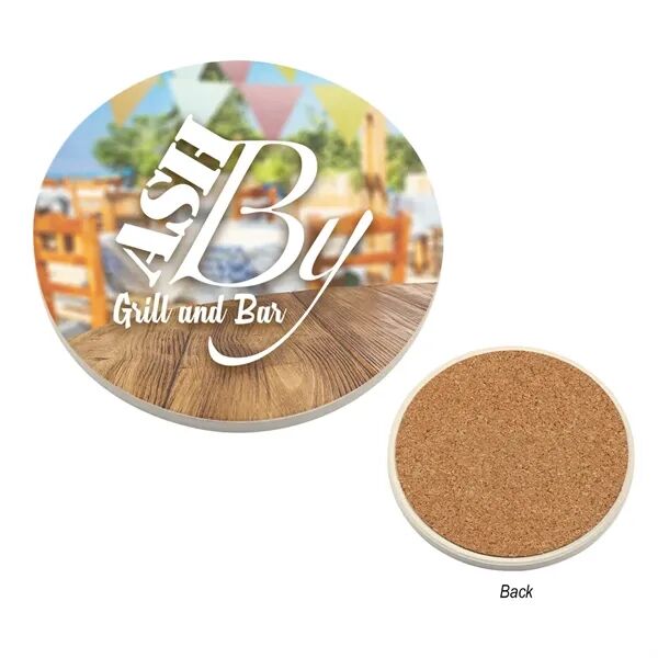Main Product Image for Custom Logo Full Color Round Absorbent Coaster