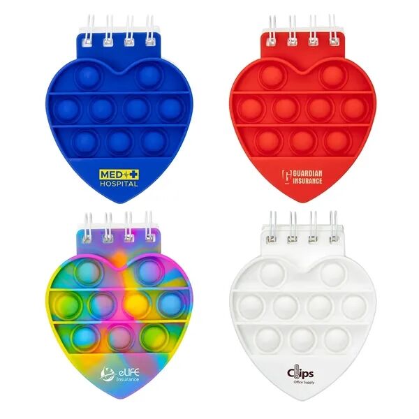 Main Product Image for Custom Printed Heart Spiral Notebook Push Pop