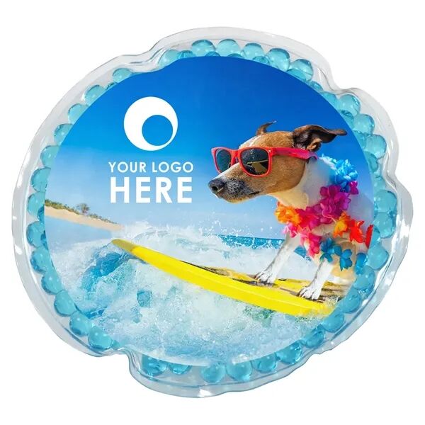 Main Product Image for Custom Logo Surf'n Dog Round Aqua Pearls(TM) Hot/Cold Pack
