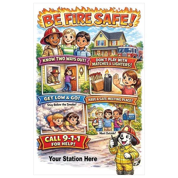 Main Product Image for Custom Printed Safety Poster "Be Fire Safe!"