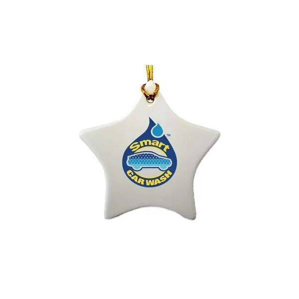 Main Product Image for Imprinted Ceramic Star Ornament 3"