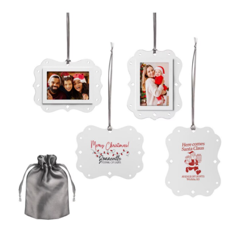 Main Product Image for Custom Logo Metal Frame Photo Ornament