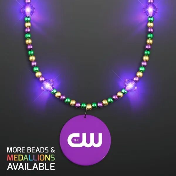 Main Product Image for Purple Light Jewels Mardi Gras Beads with Purple Medallion