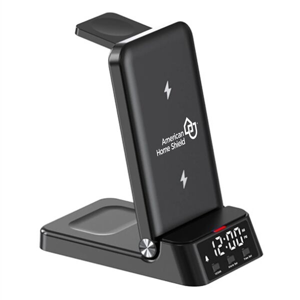 Main Product Image for Custom 25W 4-IN-1 Foldable Wireless Charging Station w/Clock