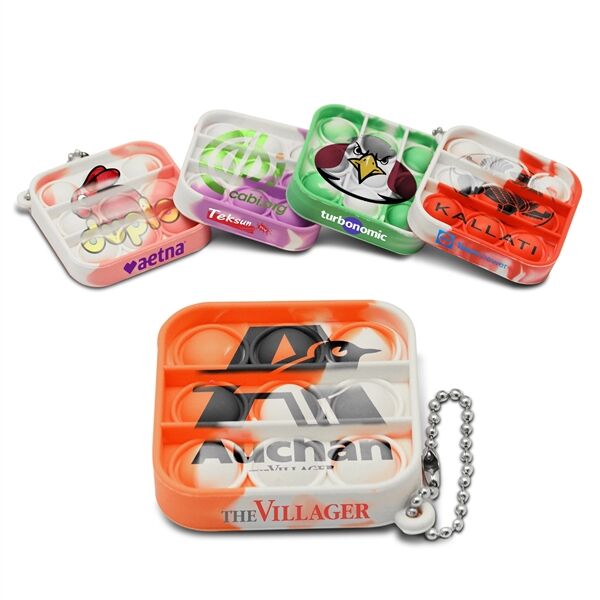 Main Product Image for Imprinted Mini Square Bubble Fidget Keychain