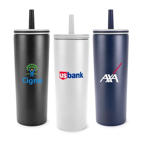 Main Product Image for Custom Printed ChillFlow Stainless Steel Mug with Straw 24oz.