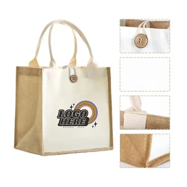 Main Product Image for Custom Printed Eco-Friendly Cotton Jute Grocery Tote Bag