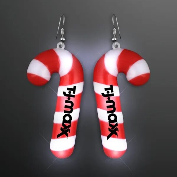 Main Product Image for Imprinted Blinky Candy Cane Earrings, 1-PAIR, Pierced