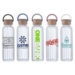 Buy Custom Logo Eos Glass Bottle w/ Bamboo Lid 21 oz