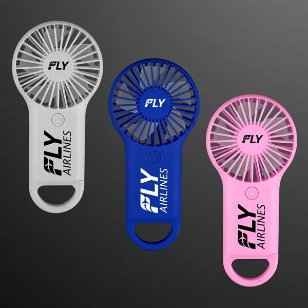 Main Product Image for Branded Deluxe Mini Fan w/ Carabiner No Light