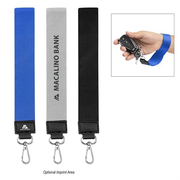 Main Product Image for Custom Logo Anywhere Wrist Strap With Carabiner Attachment