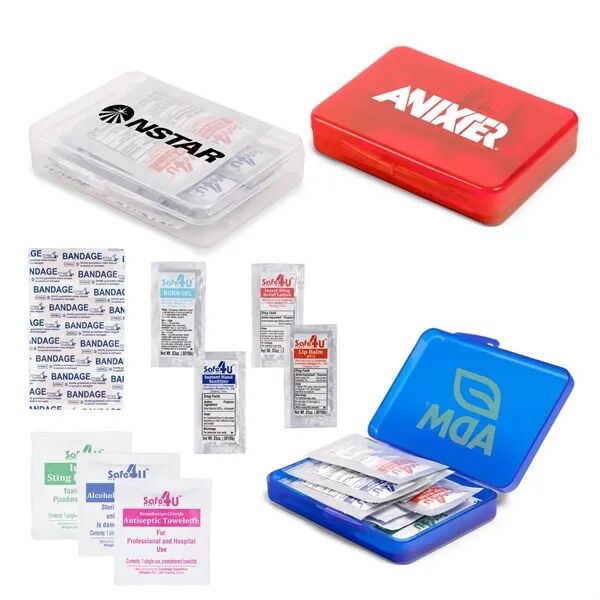 Main Product Image for Custom Printed 12pcs Compact Hard Case First Aid Kit