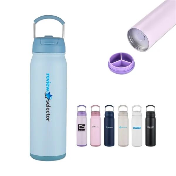 Main Product Image for Stainless Steel Vacuum Bottle with Easy Carry Handle 24 Oz