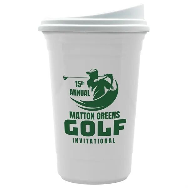 Main Product Image for Custom Varsity Tumbler - Double Wall with White Slide Lid 16 oz