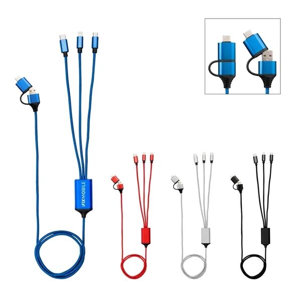 Main Product Image for Laser Engraved 3 Ft. 4-In-1 Charging Cable 2.0