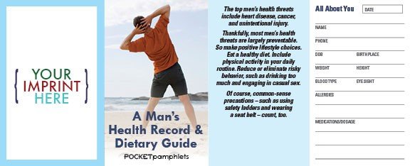 Main Product Image for A Man's Health Record & Dietary Guide Pocket Pamphlet