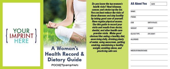 Main Product Image for A Woman's Health Record & Dietary Guide Pocket Pamphlet