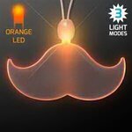 Acrylic Mustache Shape Necklace with LED - Amber