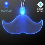 Acrylic Mustache Shape Necklace with LED - Blue