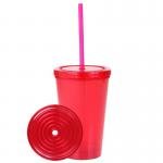 Acrylic Tumbler 16 oz. Double Wall Cool - Translucent Red
