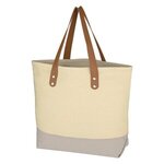 Alison Tote Bag - Natural With Gray
