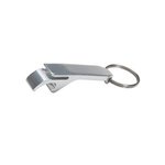 Aluminum Bottle/Can Opener Key Ring - Silver