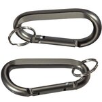 Aluminum Carabiner with Key Ring - Gun Metal