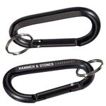 Aluminum Carabiner with Key Ring - Metallic Black