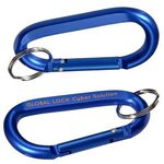 Aluminum Carabiner with Key Ring - Metallic Blue