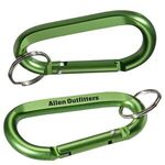 Aluminum Carabiner with Key Ring - Metallic Green