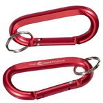 Aluminum Carabiner with Key Ring - Metallic Red