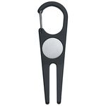 Aluminum Divot Tool With Ball Marker - Black