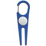 Aluminum Divot Tool With Ball Marker - Blue