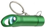 Aluminum LED Light with Bottle Opener & Key Chain - Green