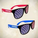 Buy Custom Sunglasses American Flag Neon Red Billboard