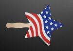 American Flag Star Hand Fan (Non-Light Up) - Red-white-blue