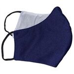 Anti-Bacterial Woven Fabric 2 Layer Face Mask - Navy Blue