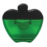 Apple Shaped Translucent Memo Clip With Magnet on Back - Translucent Green