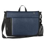 Austin Nylon Collection-Messenger Bag - Heather-navy-blue