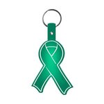 Awareness Ribbon Flexible Key Tag -  Translucent Green