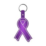 Awareness Ribbon Flexible Key Tag -  Translucent Purple