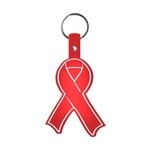 Awareness Ribbon Flexible Key Tag -  Translucent Red