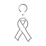 Awareness Ribbon Flexible Key Tag -  White