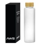Aws 20 Oz. Belle Glass Bottle With Bamboo Lid - Black