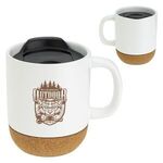 Balsamo 12 oz Ceramic Mug with Cork Base - Medium White