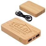 Bamboo 5000mAh Dual Port Power Bank with Wireless Charger -  