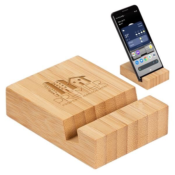 Main Product Image for Imprinted Bamboo Bloc Phone Stand