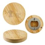 Bamboo Bottle Opener Magnet -  