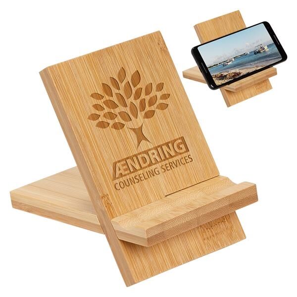 Main Product Image for Imprinted Bamboo Portable Phone Stand